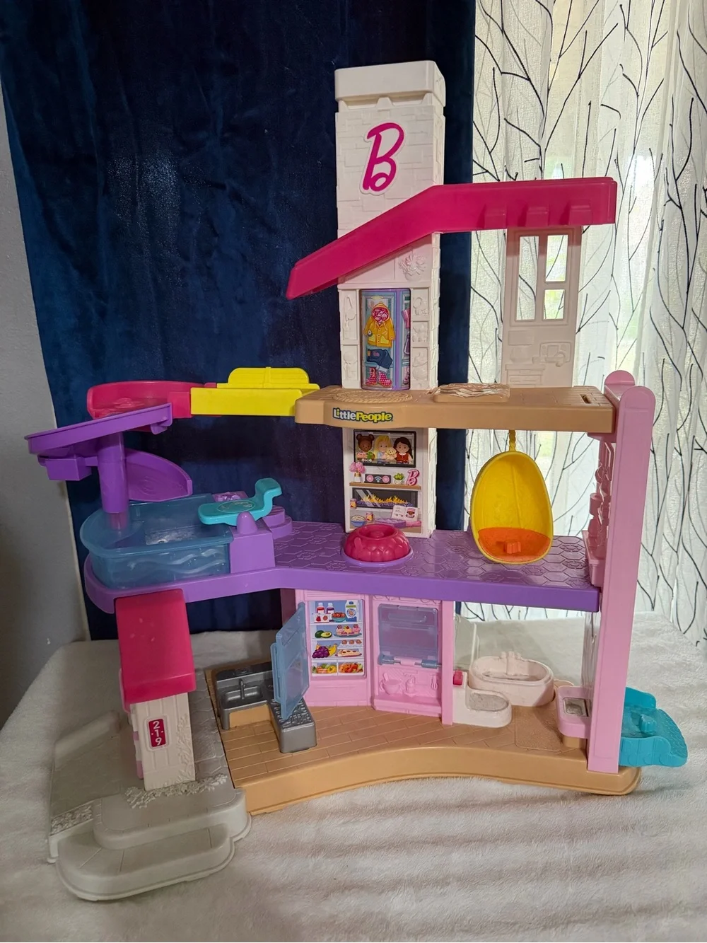 Little People Multi-Level Doll Playset in Pink & Purple by Fisher-Price